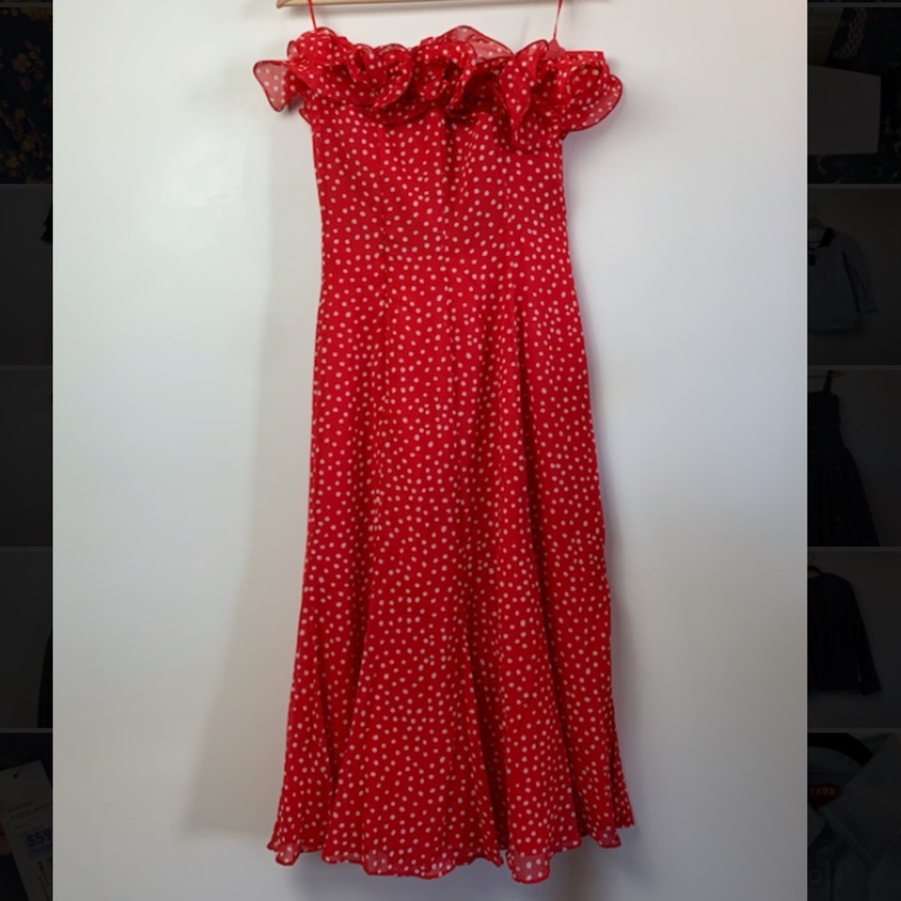 Keepsake Red Dot Ruffle Dress - Picture 5 of 10
